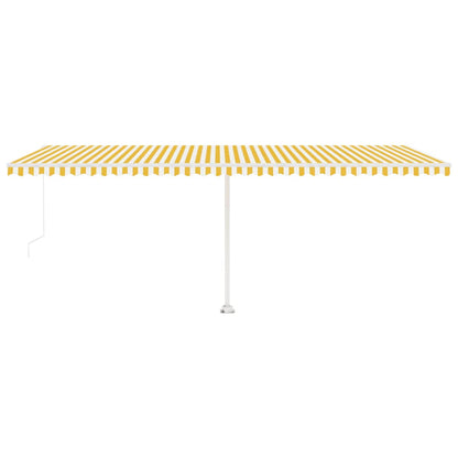 Toldo retrátil manual independente 600x350 cm amarelo e branco