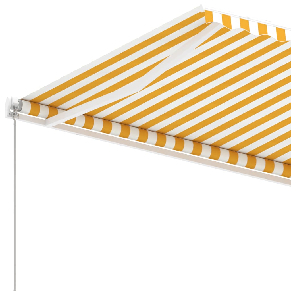 Toldo retrátil manual independente 600x350 cm amarelo e branco