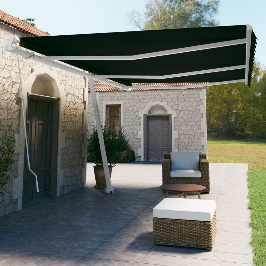 Toldo retrátil manual independente 600x350 cm antracite