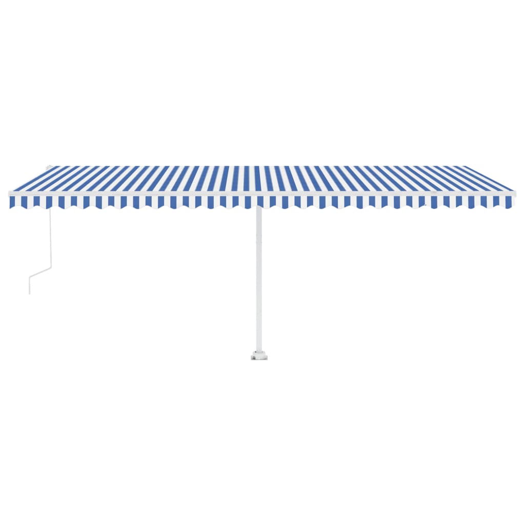 Toldo automático independente 600x350 cm azul e branco