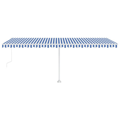 Toldo automático independente 600x350 cm azul e branco