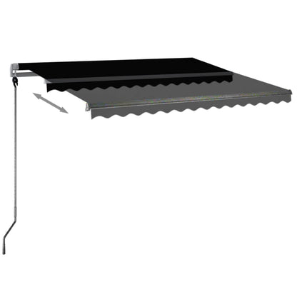 Toldo automático com LED e sensor de vento 300x250 cm antracite