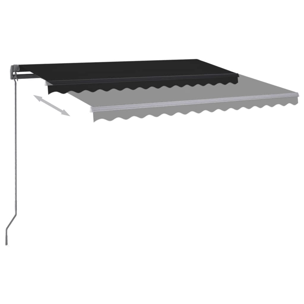 Toldo automático com LED e sensor de vento 350x250 cm antracite