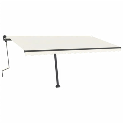 Toldo retrátil manual com LED 400x300 cm cor creme