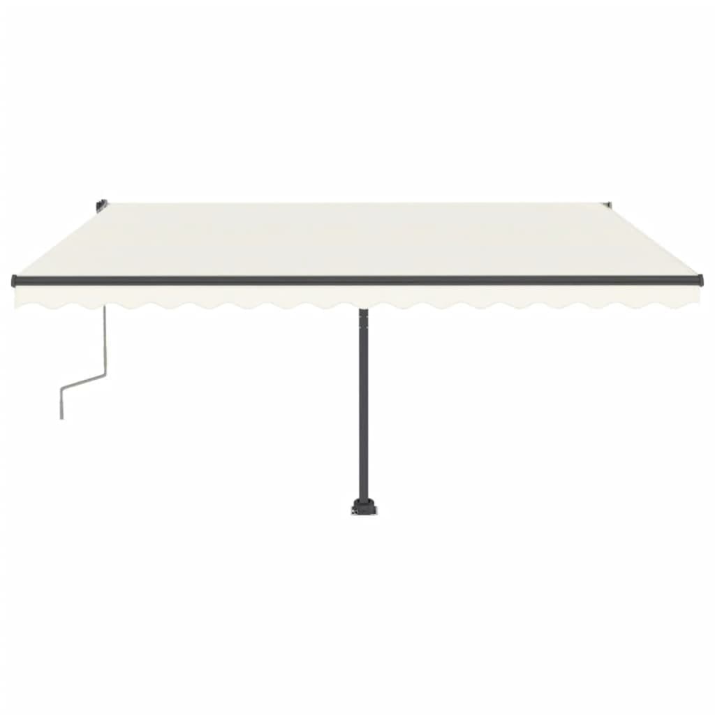 Toldo retrátil manual com LED 400x300 cm cor creme