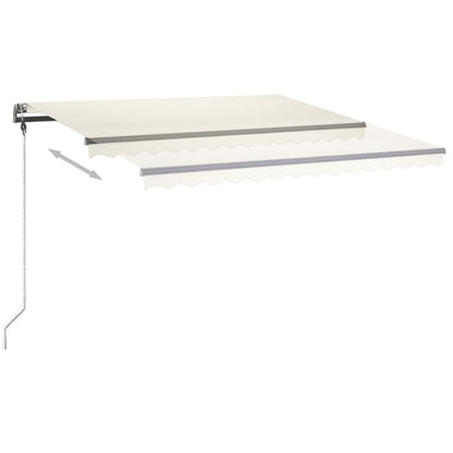 Toldo retrátil manual com LED 400x300 cm cor creme