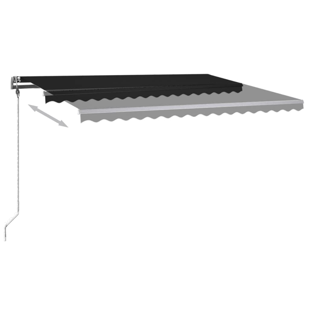 Toldo retrátil manual com LED 400x300 cm antracite