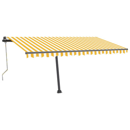 Toldo autom. LED e sensor de vento 400x300 cm amarelo/branco