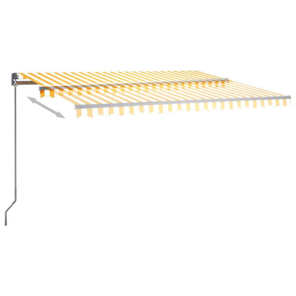 Toldo autom. LED e sensor de vento 400x300 cm amarelo/branco