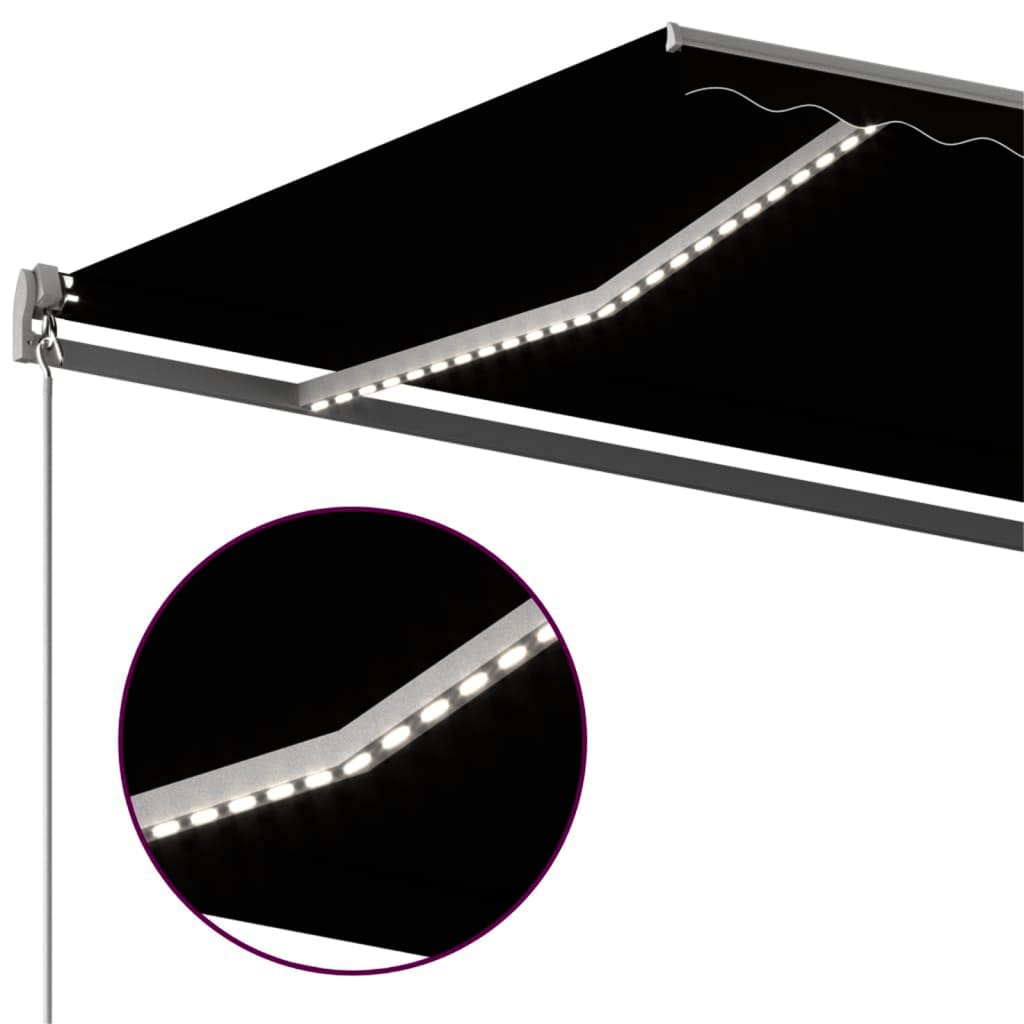 Toldo automático com LED e sensor de vento 400x300 cm antracite