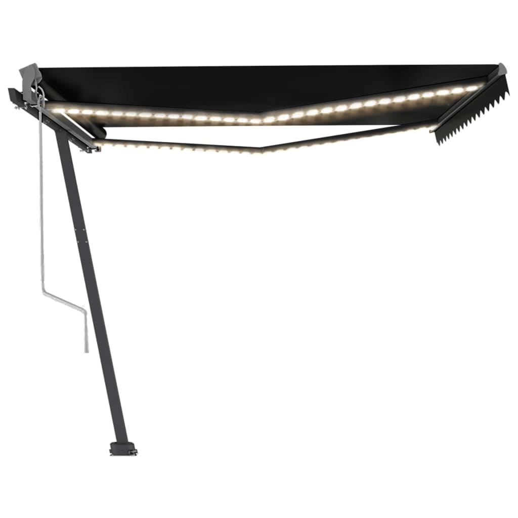 Toldo automático com LED e sensor de vento 450x300 cm antracite