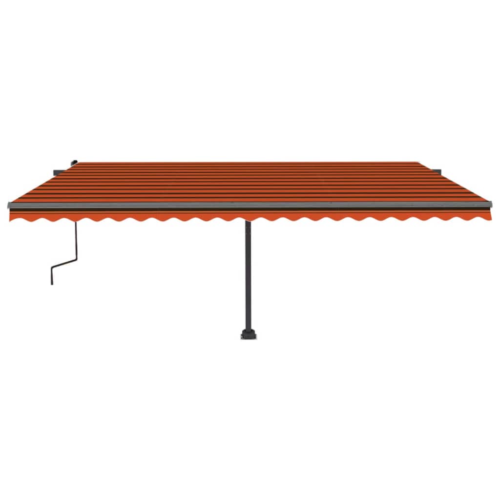 Toldo retrátil manual independente 500x300cm laranja e castanho