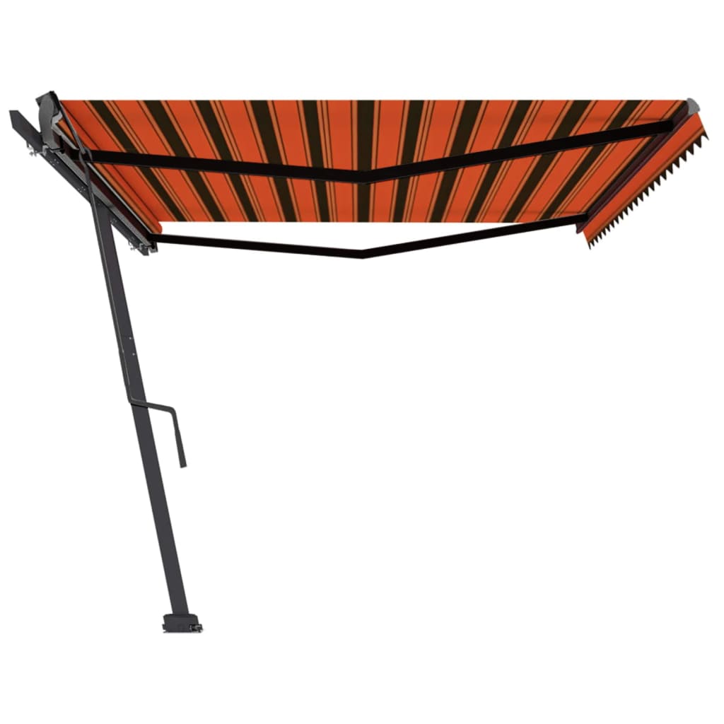 Toldo retrátil manual independente 500x300cm laranja e castanho