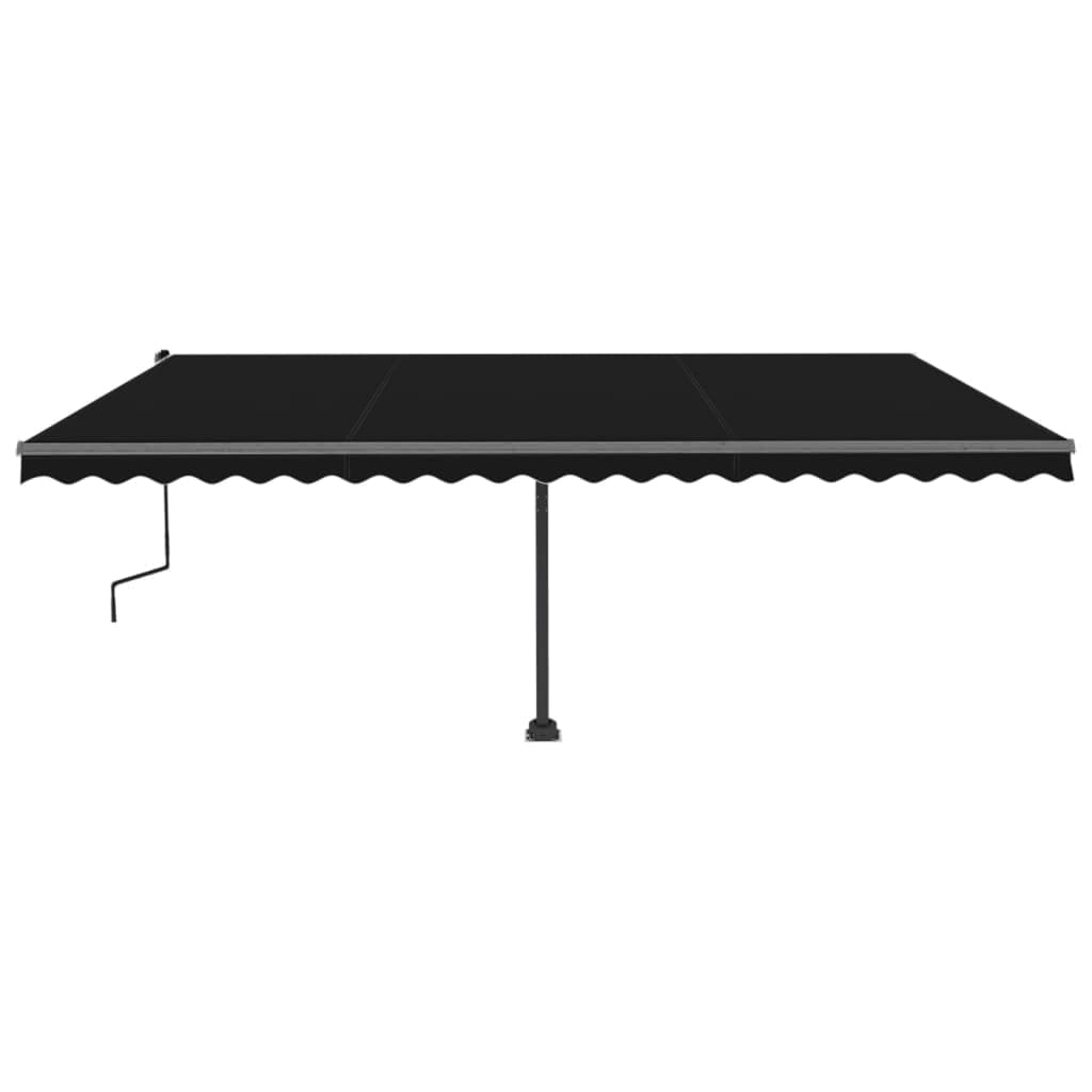 Toldo retrátil manual com LED 500x300 cm antracite