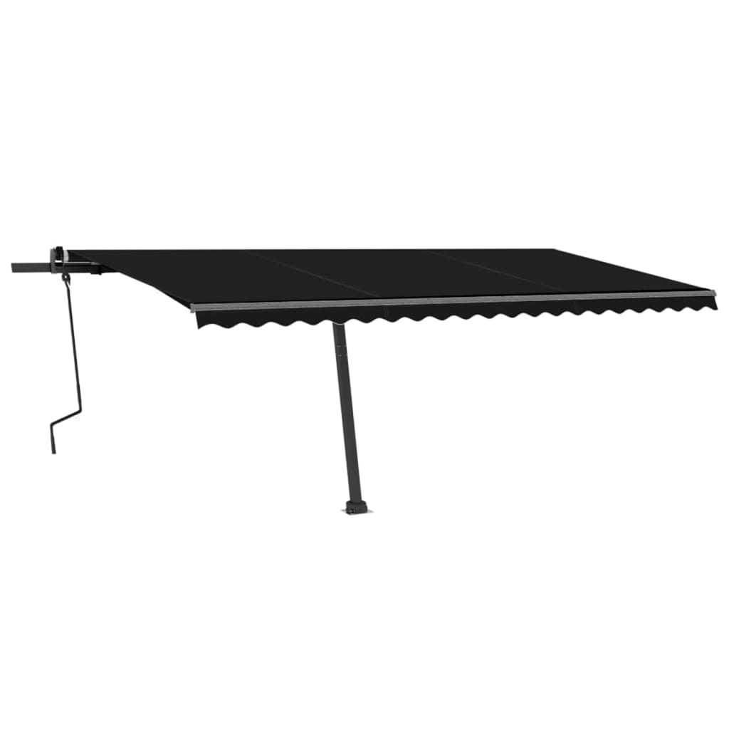 Toldo retrátil manual com LED 500x300 cm antracite