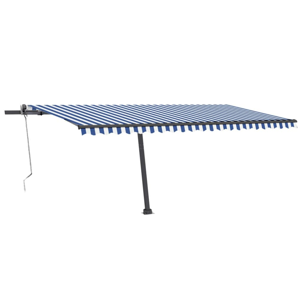 Toldo automático independente 500x300 cm azul e branco