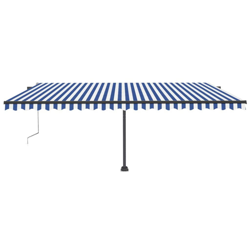 Toldo automático independente 500x300 cm azul e branco