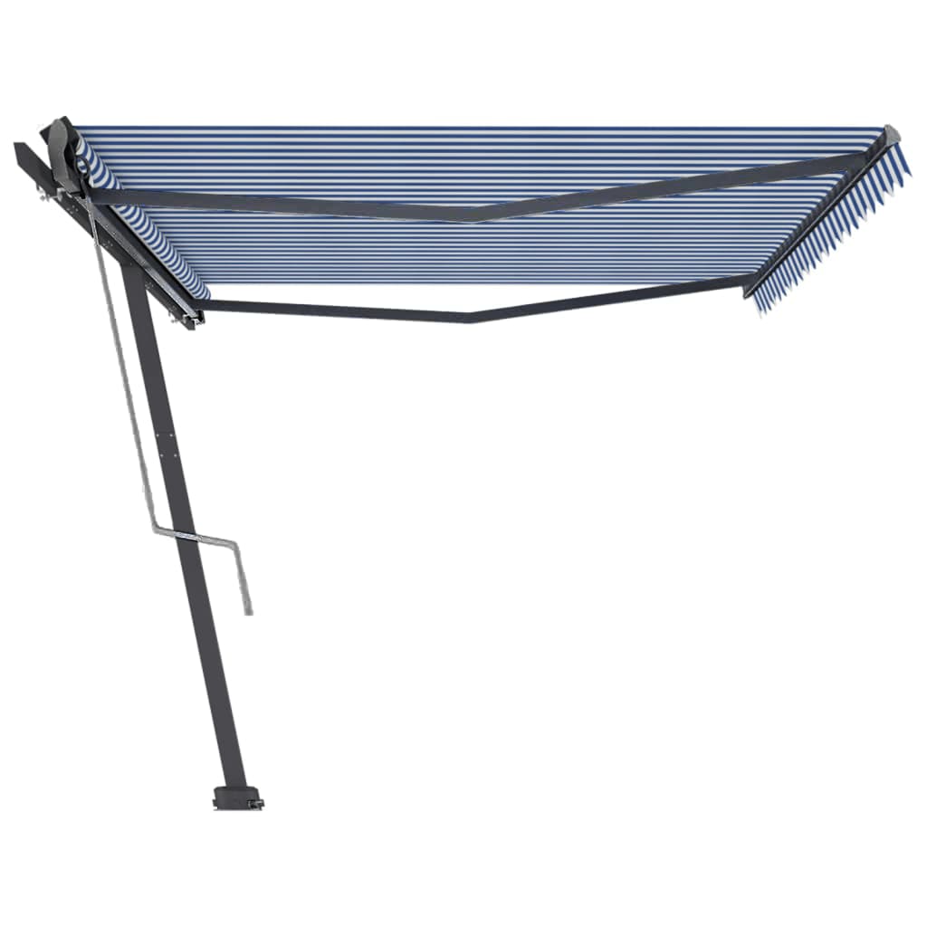 Toldo automático independente 500x300 cm azul e branco