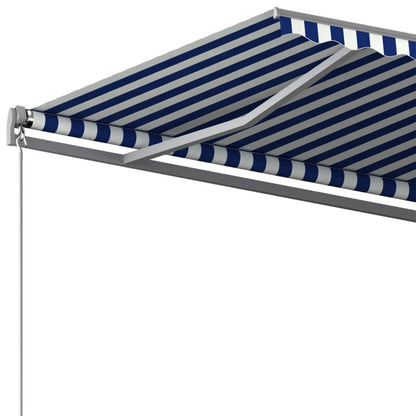 Toldo automático independente 500x300 cm azul e branco