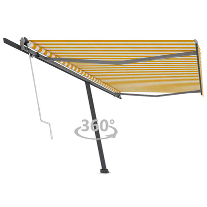 Toldo automático independente 500x300 cm amarelo e branco