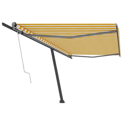 Toldo automático independente 500x300 cm amarelo e branco