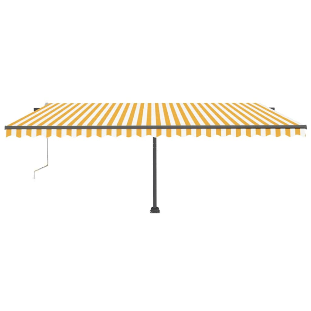 Toldo automático independente 500x300 cm amarelo e branco