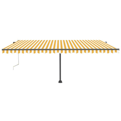 Toldo automático independente 500x300 cm amarelo e branco