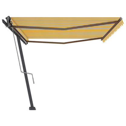 Toldo automático independente 500x300 cm amarelo e branco