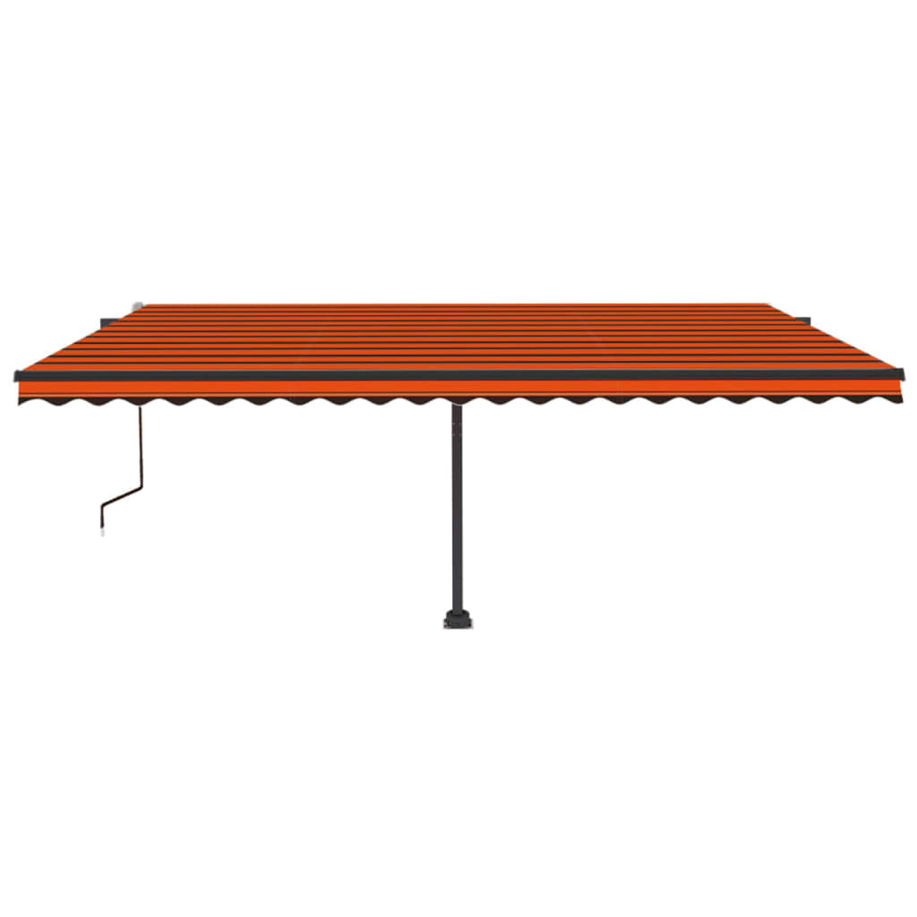 Toldo autom. LED e sensor de vento 500x300 cm laranja/castanho