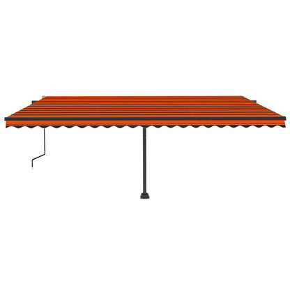 Toldo autom. LED e sensor de vento 500x300 cm laranja/castanho