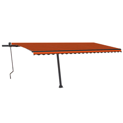 Toldo autom. LED e sensor de vento 500x300 cm laranja/castanho