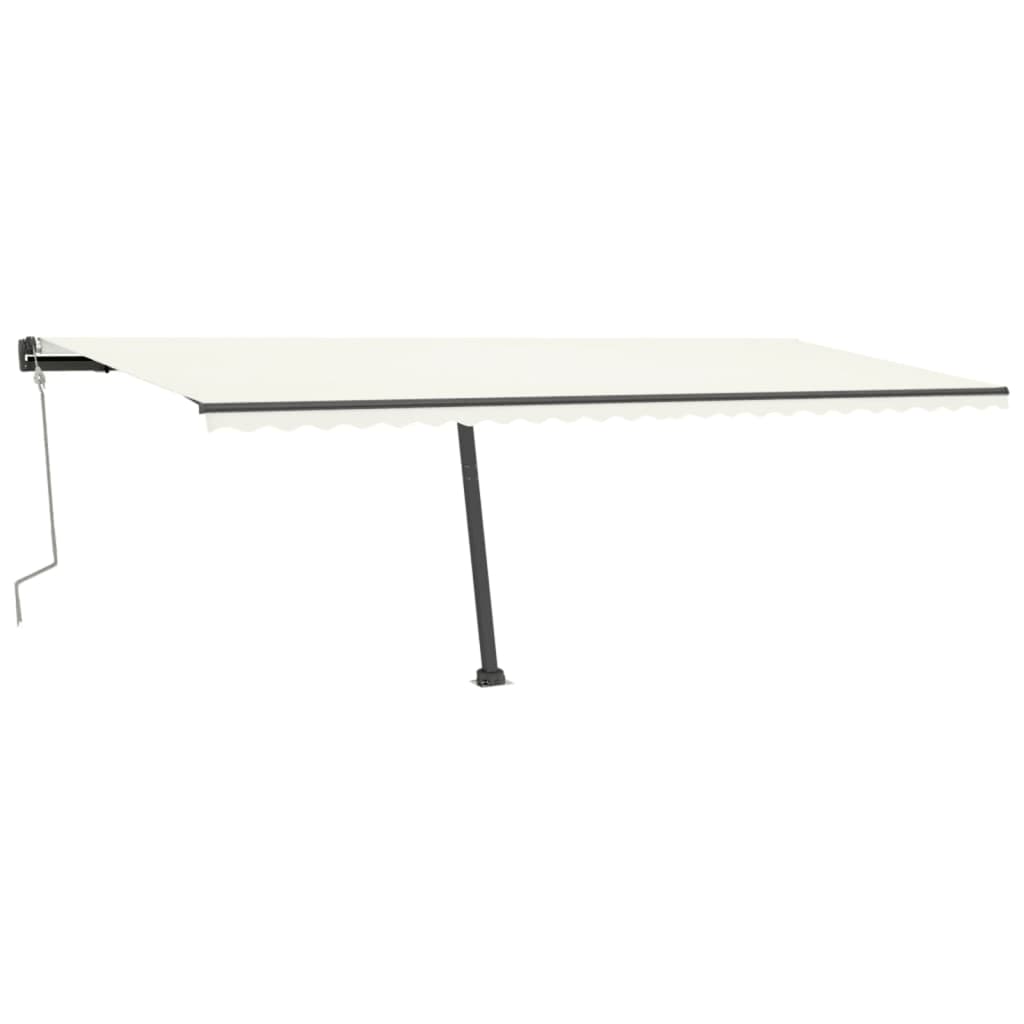 Toldo retrátil manual com LED 600x300 cm cor creme