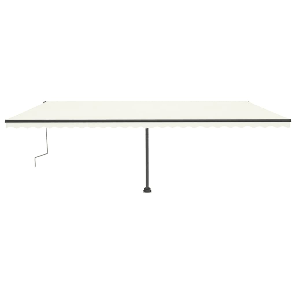 Toldo retrátil manual com LED 600x300 cm cor creme