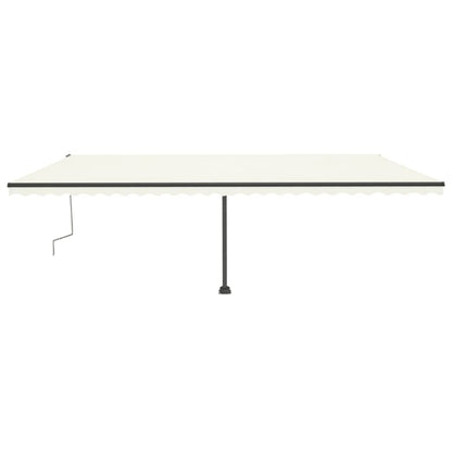 Toldo retrátil manual com LED 600x300 cm cor creme