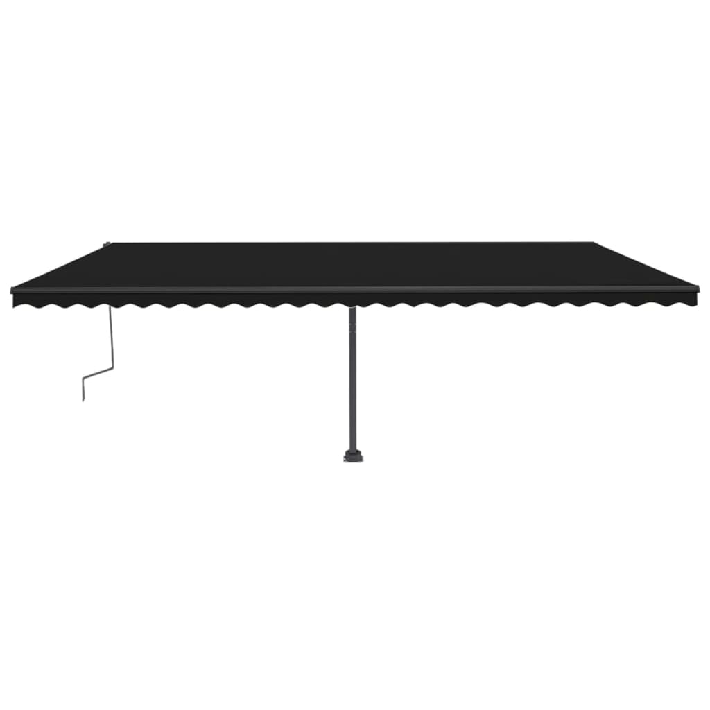 Toldo retrátil manual com LED 600x300 cm antracite