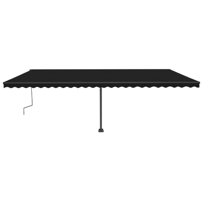 Toldo retrátil manual com LED 600x300 cm antracite