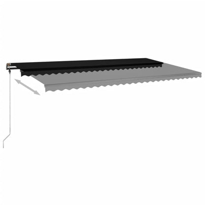 Toldo retrátil manual com LED 600x300 cm antracite