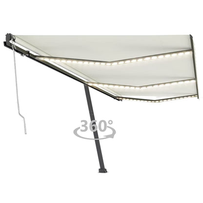 Toldo automático com LED e sensor de vento 600x300 cm cor creme