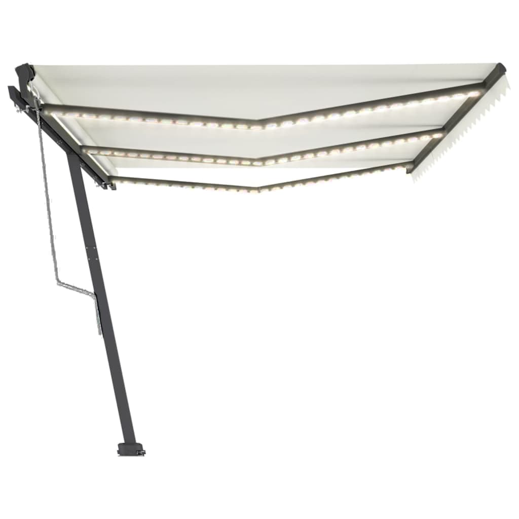 Toldo automático com LED e sensor de vento 600x300 cm cor creme