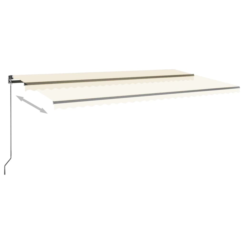 Toldo automático com LED e sensor de vento 600x300 cm cor creme