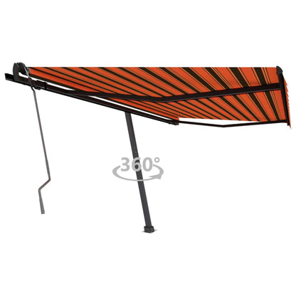 Toldo retrátil manual independente 400x350cm laranja e castanho