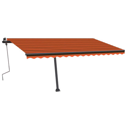 Toldo retrátil manual independente 400x350cm laranja e castanho