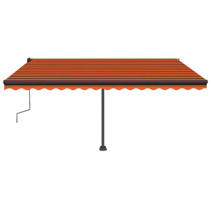 Toldo retrátil manual independente 400x350cm laranja e castanho