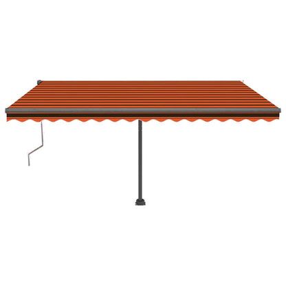 Toldo autom. LED e sensor de vento 400x350 cm laranja/castanho