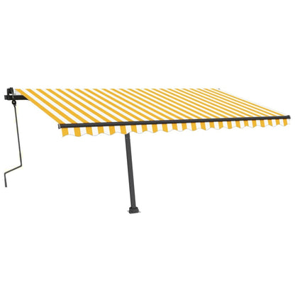 Toldo retrátil manual independente 450x350 cm amarelo e branco