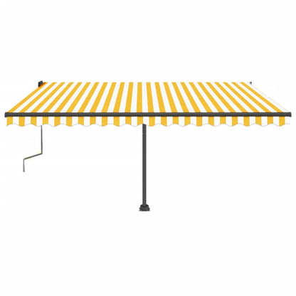 Toldo retrátil manual independente 450x350 cm amarelo e branco