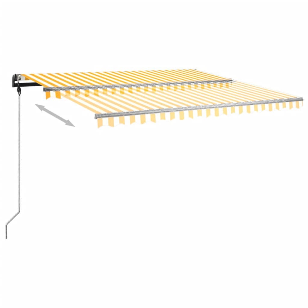 Toldo retrátil manual independente 450x350 cm amarelo e branco