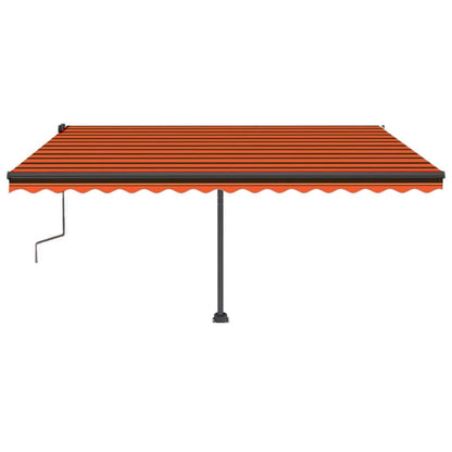 Toldo retrátil manual independente 450x350cm laranja e castanho