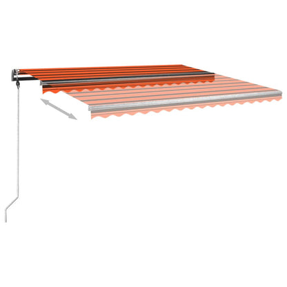 Toldo retrátil manual independente 450x350cm laranja e castanho