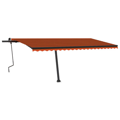 Toldo retrátil manual com luzes LED 500x350 cm laranja/castanho